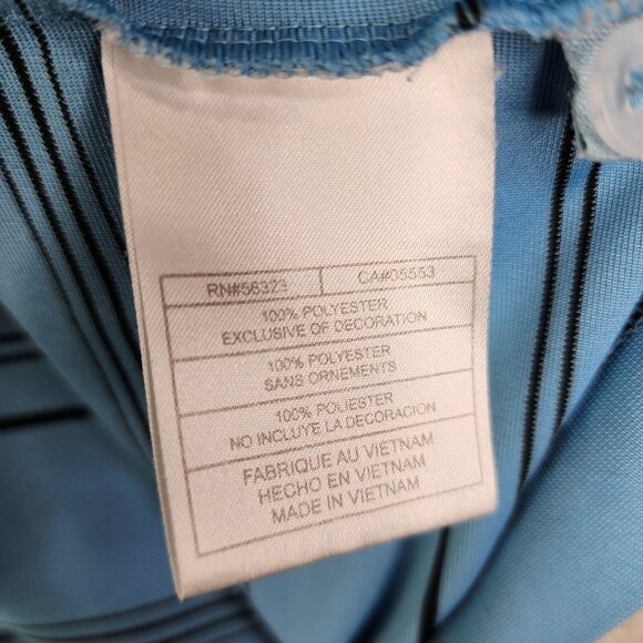 Mens Nike Golf Polo Shirt Blue Striped Fit Dry Short Sleeve Swoosh Size XXL - Picture 5 of 9